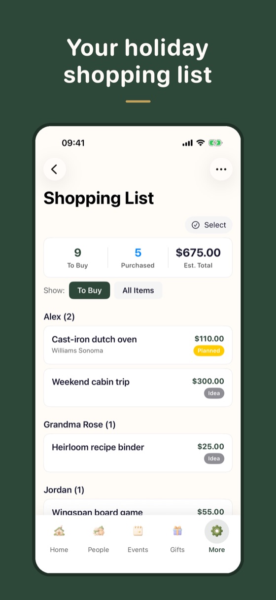 Shopping list